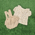 Conjunto Hilo flores beige