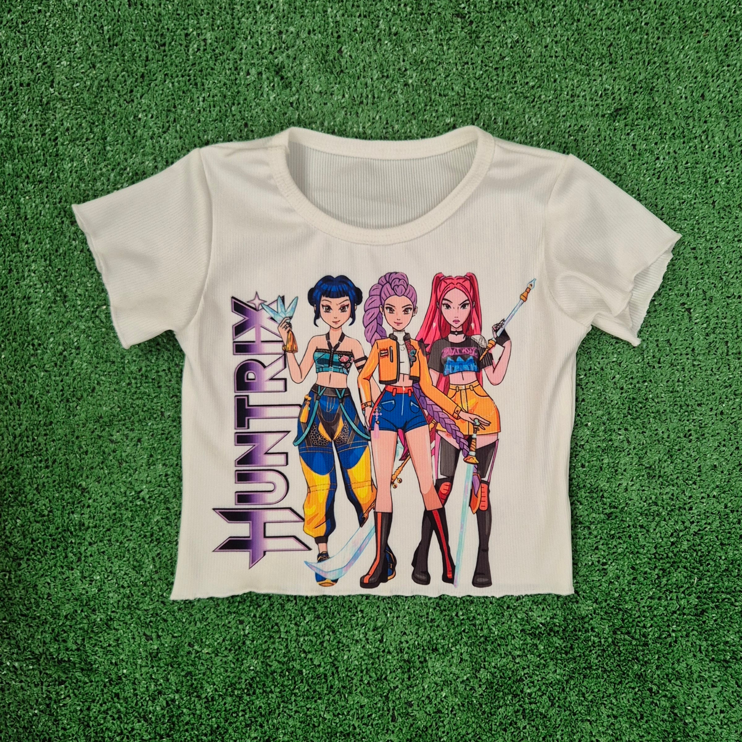 Camiseta Huntrix canalé blanca