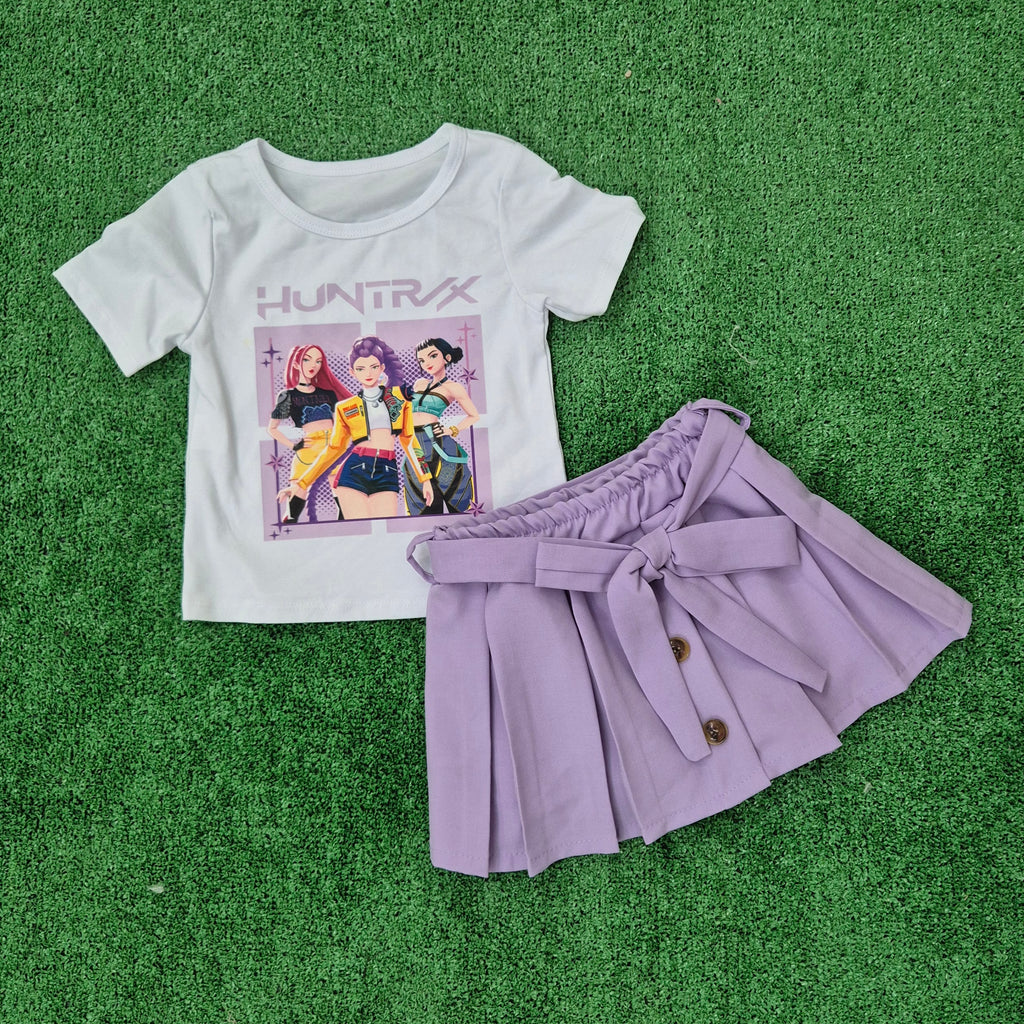 Conjunto Huntrix falda lila