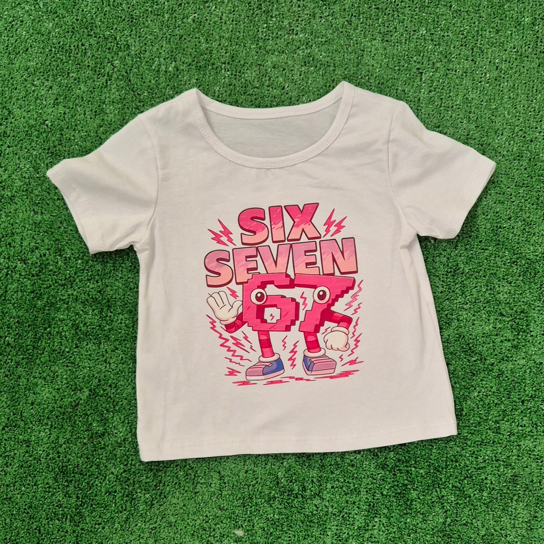 Camiseta Sixseven blanca rosa