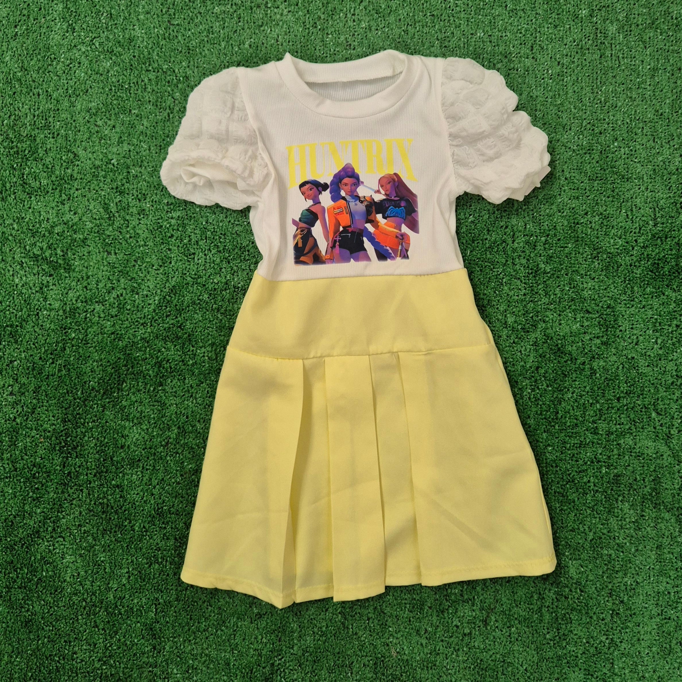 Vestido abullonado kpop amarillo