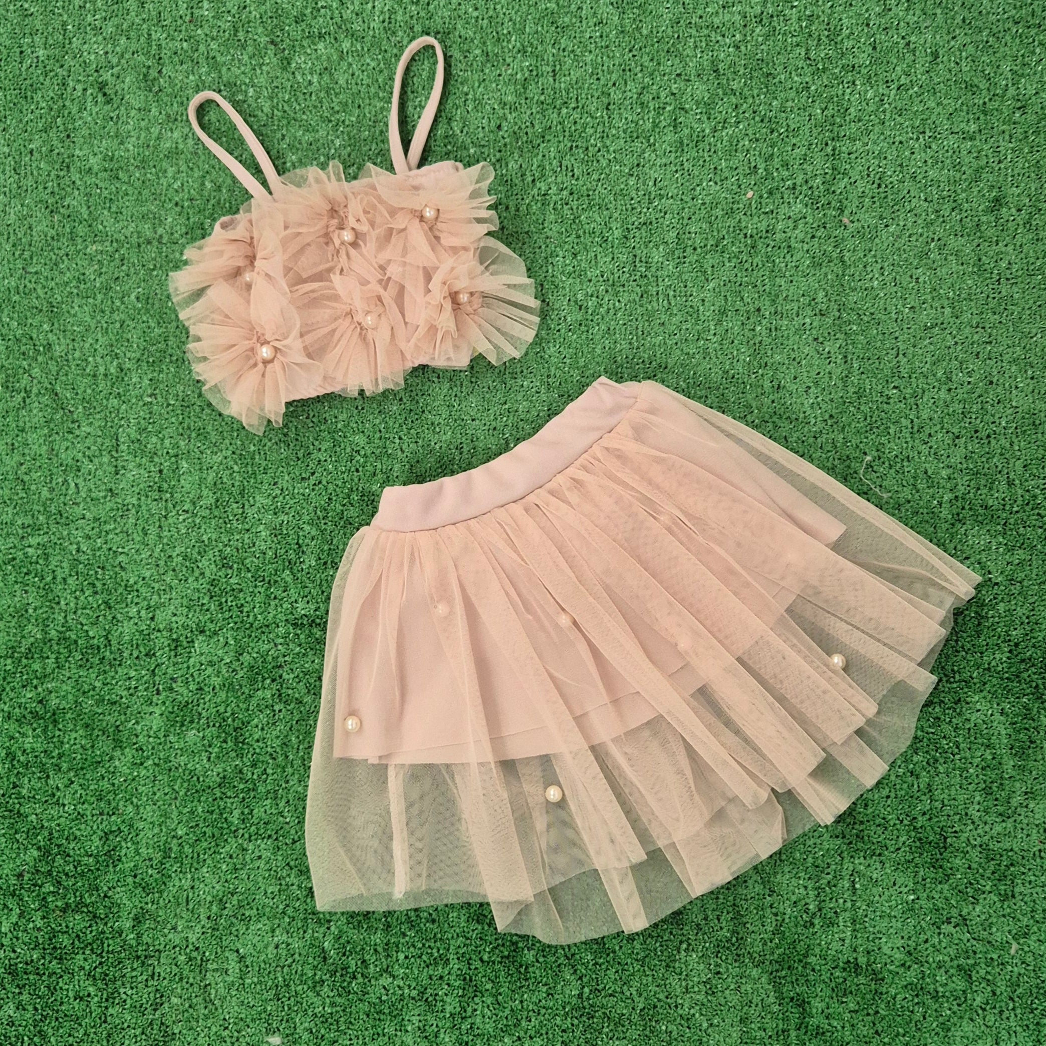 Conjunto Tul beige