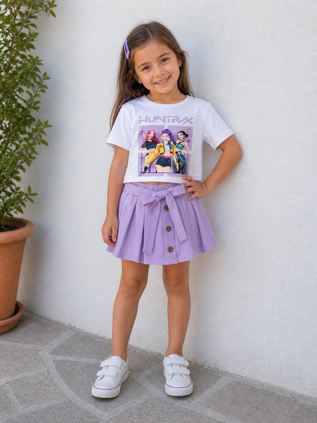 Conjunto Huntrix falda lila