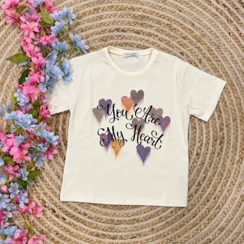 Camiseta Heart Beige
